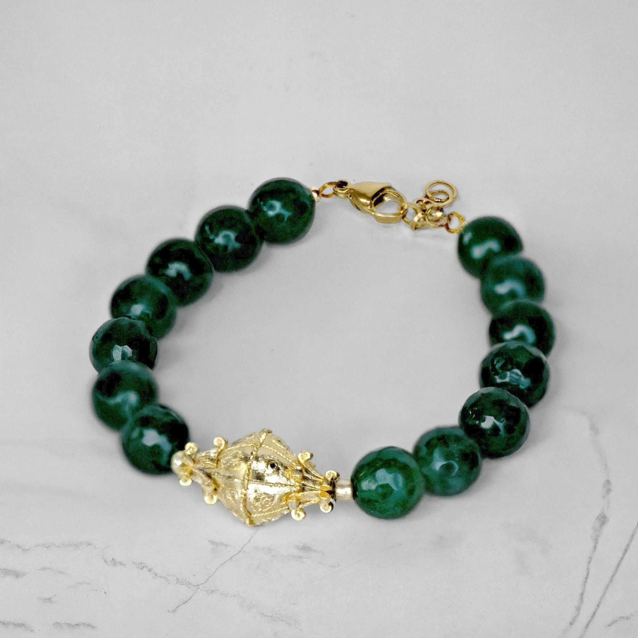 Βραχιόλι με Αμπράκαμο και Πράσινες Πέτρες