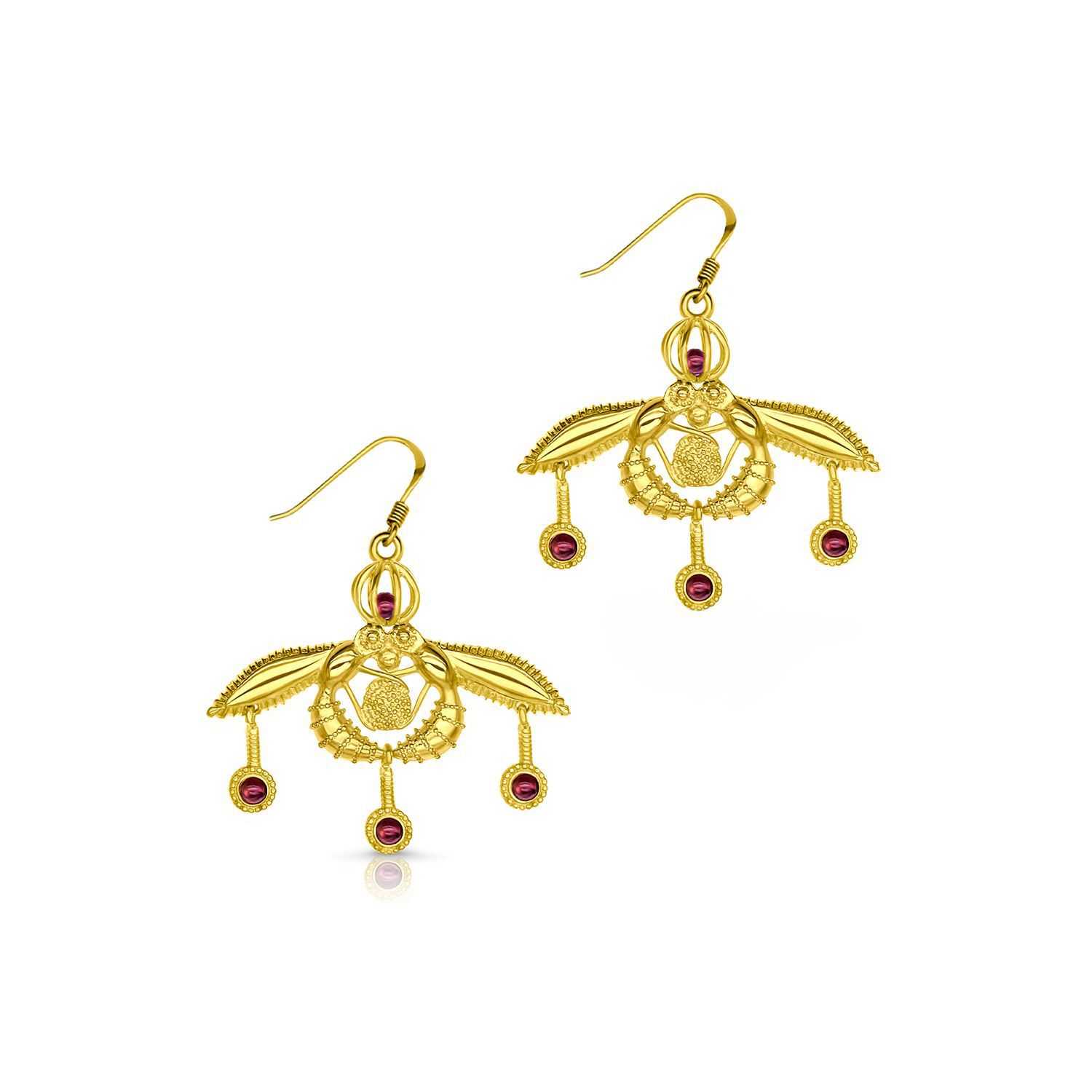 Σκουλαρίκια  Μέλισσες Μαλίων με Πέτρες