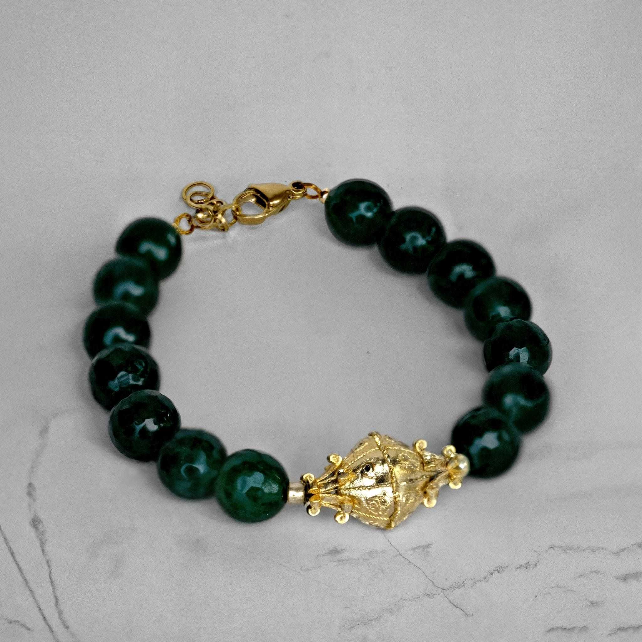 Βραχιόλι με Αμπράκαμο και Πράσινες Πέτρες
